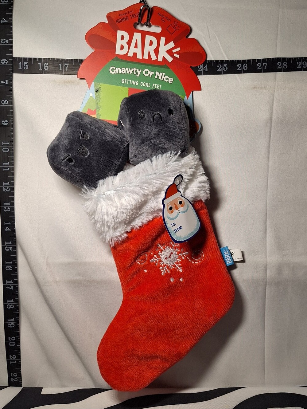 NWT Bark Getting Coal Feet Dog Toy